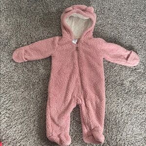 Carter's Pink Fleece Footed Onesie